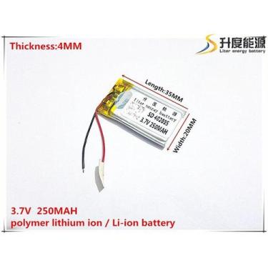 Imagem de Bateria 250 Mah 3,7v  Caneta Mp3 Mp4 Mini Camera Nova - bgb