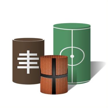 Imagem de Trio Capas Para Cilindro Esportes Variados Bola de Basquete Quadra C/ 