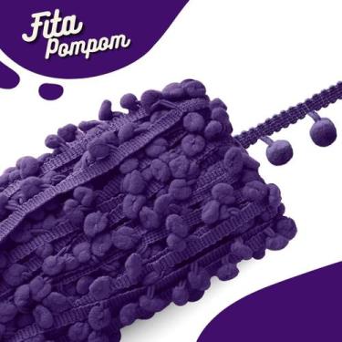 Imagem de Fita Pompom Roxa 30mm Rolo Com 25 Metros - Nybc