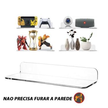 Imagem de prateleira Flutuante Acrilico Transparent Livros Sala Quarto Decoração