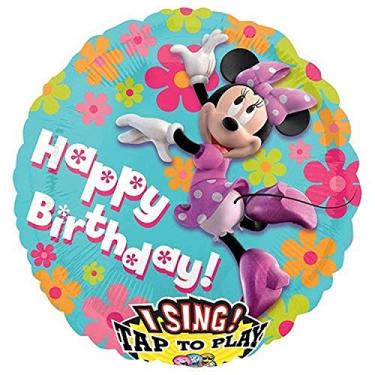 Imagem de Anagram Balão de alumínio Cantar a Tune Happy Birthday da Minnie Mouse, 71 cm, multicolorido