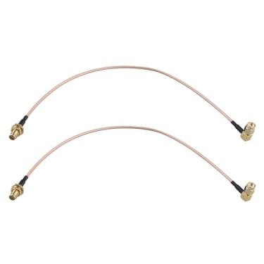 Imagem de Futheda 2 peças RP-SMA macho ângulo reto para RP-SMA fêmea montagem anteparo WiFi cabo de extensão de antena RG316 cabo coaxial 30 cm/12 polegadas para roteador WiFi, adaptador USB, câmera de