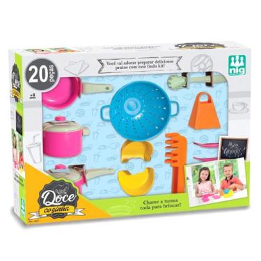 Imagem de Doce Cozinha Infantil Utensílios De Brinquedo 20 Peças - Nig Brinquedo