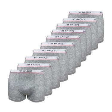 Imagem de Kit 10 Cuecas Boxers Infantil Box Algodão Cotton Conforto - Try Basics