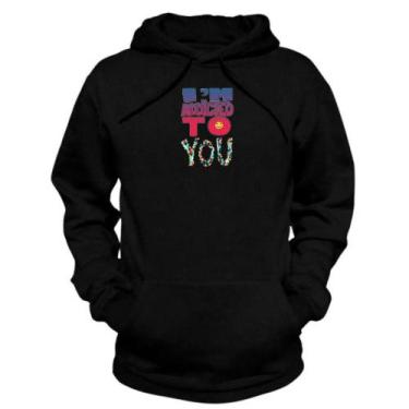 Imagem de Blusa de Frio Peluciado Moletom Bolso Canguru Estampado - Relaxado, Pr