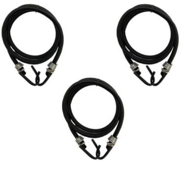 Imagem de Elástico Extensor Estique Preto 2,0mt p/ Moto e Bike Com Ganchos de Fe