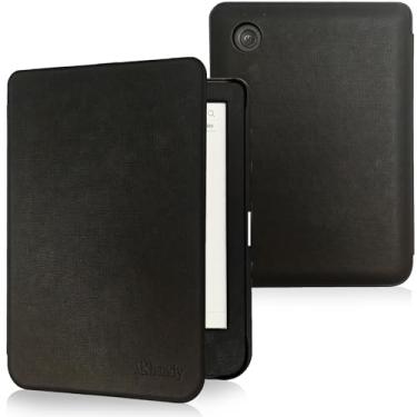 Imagem de JKhandy Capa para Kobo Clara BW/Kobo Clara Color/Kobo Clara 2E – Capa fina e leve de couro PU de 15 cm com hibernar/despertar automático, tecido preto