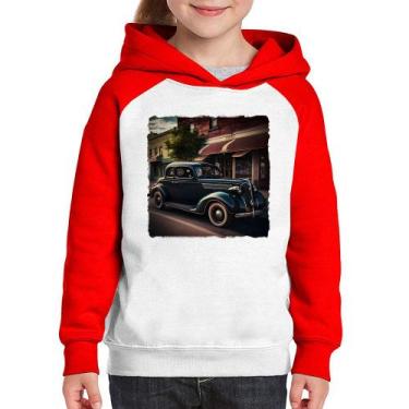 Imagem de Moletom Infantil Carro vintage na cidade - Foca na Moda, Branco, Verme