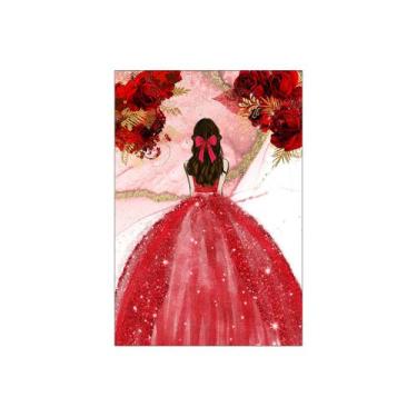 Imagem de Painel De Festa Vertical 1,50 x 2,20 - Princesa com Flores Vermelha 09