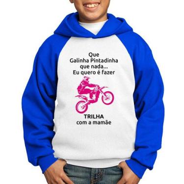 Imagem de Moletom Infantil Trilha com a mamãe (moto rosa) - Foca na Moda, Branco