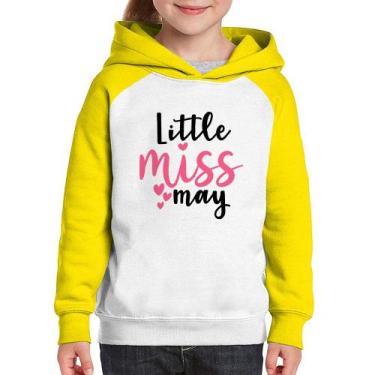 Imagem de Moletom Infantil Little miss may - Foca na Moda, Branco, Amarelo, 4