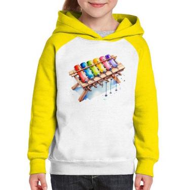 Imagem de Moletom Infantil Xilofone - Foca na Moda, Branco, Amarelo, 10