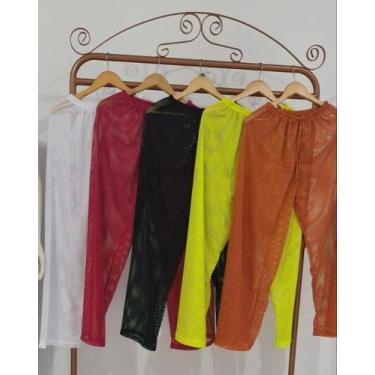Imagem de Calça tela telada pantalona saída de praia tendência verão - Tropicana