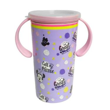 Imagem de Copo Infantil Bebê Anti Vazamento 360 Treinamento com Tampa Minnie - P