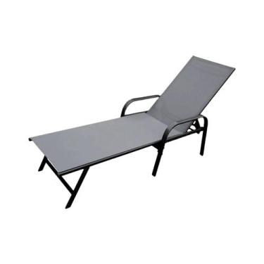 Imagem de Espreguiçadeira Premium para Piscina Grafite em tela Sling RM Decor