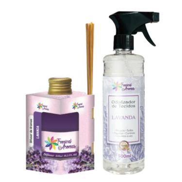 Imagem de Kit Difusor de Ambiente + Odorizador Para Tecidos Spray/Borrifador Lav
