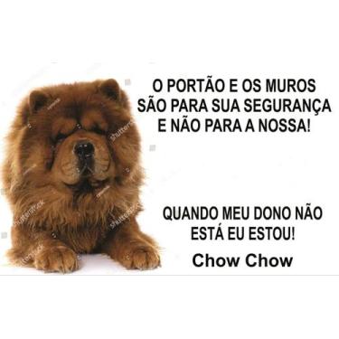 Imagem de Placa Identificação Cão Bravo Cuidado Chow-chow - Shopmedclean