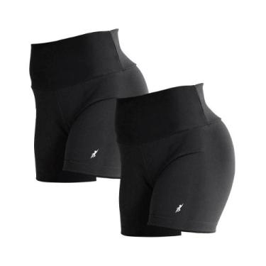 Imagem de Kit 2 Shorts Fitness Feminino Suplex Cós Alto e Duplo Ello - RGL Melo,
