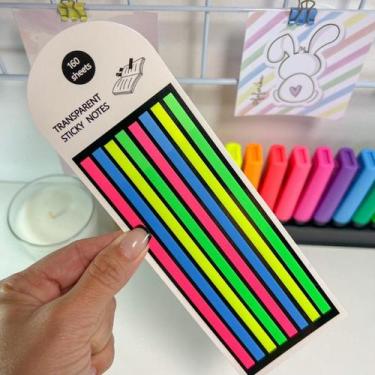Imagem de Notas Adesivas Fininhas Marcador de Página Transparente Sticky Notes M