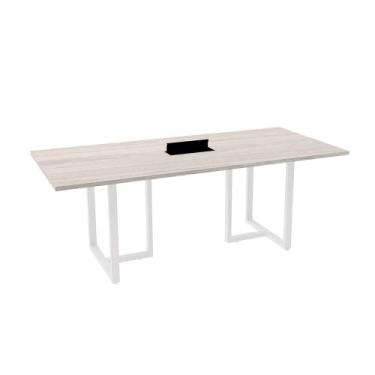 Imagem de Mesa de Reunião Retangular com Power Box Tubular P25 Pandin 2,6 M Casa