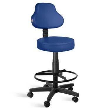 Imagem de Cadeira Mocho Alto Encosto Alto Giratória Com Rodízios - Shopcadeiras,