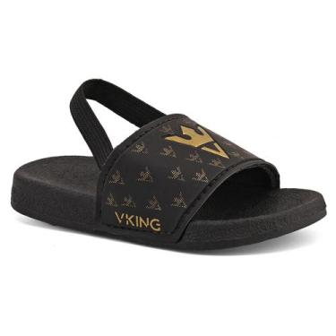 Imagem de Chinelo sandália Slide Bebê Vking MGL com elástico 16 ao 25, Preto, Do