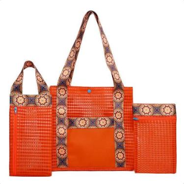 Imagem de Kit Bolsa Feminina 3 Peças Bolsa Resitente com Necessaire - Bless Aces