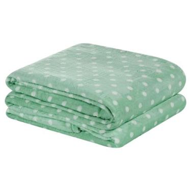 Imagem de Manta Casal Flannel Petit Poá Macia - BIA ENXOVAIS, Salvia