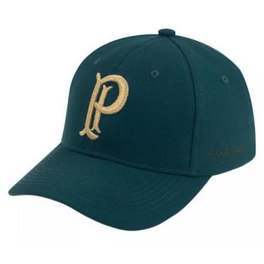 Imagem de Boné SuperCap Palmeiras Licenciado Escudo Dourado Bordado, Verde escur