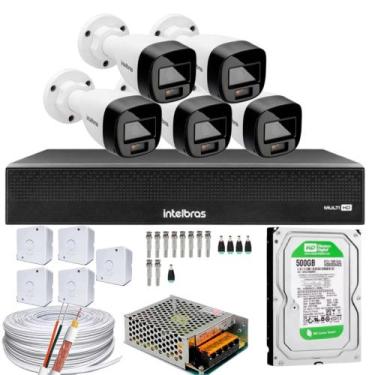 Imagem de Kit 05 Câmeras VHD 1220B Full Color Dvr Intelbras 1008-c C/HD500GB