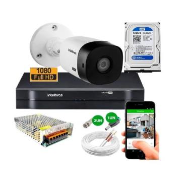 Imagem de Kit Camera Externa Bullet 1220b Full Hd 1080p Dvr Intelbras C/Hd 500gb