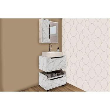 Imagem de Armário c/ Balcão Banheiro Suspenso BN3646 e c/ Rodízios BN3647 60cm e