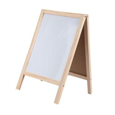Imagem de Ioensy Quadro branco dupla face dobrável, cavalete para escrita, decoração, prancheta autônoma de madeira para café e restaurante, 19cm X 30cm