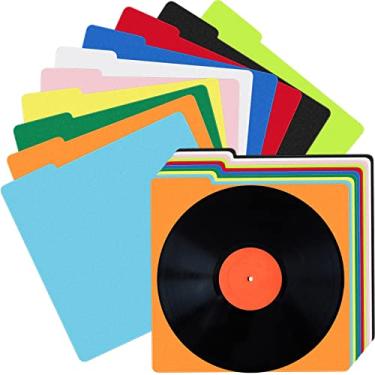 Imagem de 30 divisórias de discos de vinil a granel de plástico para álbuns de discos LP separadores de vinil multicoloridos com abas para 33 RPM, 33 x 33 polegadas