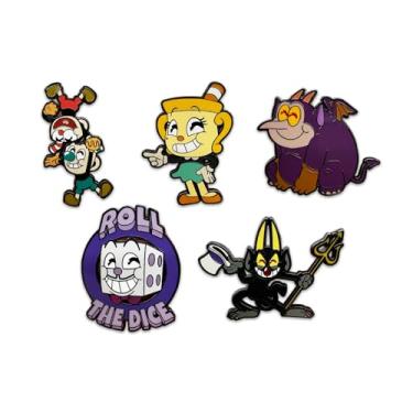 Imagem de Youtooz Conjunto de broches Cuphead, broches de Cuphead licenciados oficiais, caixa de colecionador inclui 5 pinos da coleção Youtooz Cuphead, Alumínio, Sem Pedra Preciosa
