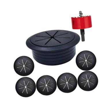 Imagem de AsrMyjcx Cabo de tv hider tv cabo corretivo fiação mesa de pc rosqueamento com furo perfurador acessório 2.38in 60 mm fio arrumado gerenciamento de cabos, Preto