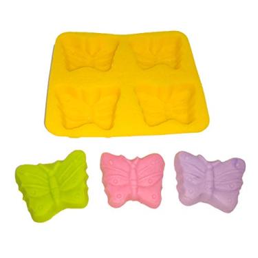Imagem de Moldes flexíveis - borboleta, borboletas (4 cavidades) - moldes de creme de queijo e menta - derretimento de doces - fondant - caramelos - moldes de doces macios