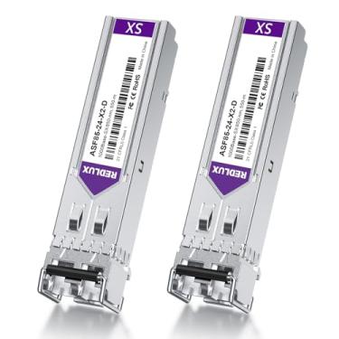Imagem de REDLUX Transceptor SFP 1G SX, MMF de 850 nm, conector LC duplo, até 550 metros, compatível com Cisco, Meraki, Ubiquiti UniFi, Mikrotik, Fortinet, TP-Link, Netgear, pacote com 2