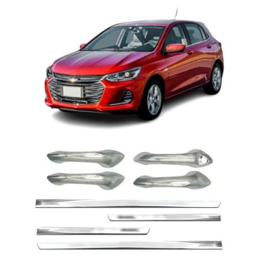 Imagem de Shekparts Kit para Adaptável Para Onix 2020-2024 Aplique Maçaneta 4 Portas Friso Lateral da Porta Slim