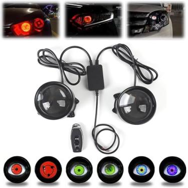 Imagem de Luzes grandes dinâmicas para olhos, luz diabólica para carros, olhos LED para carros, luzes grandes dinâmicas de terceira geração, luzes dinâmicas para olhos demoníacos podem ser instaladas em fa