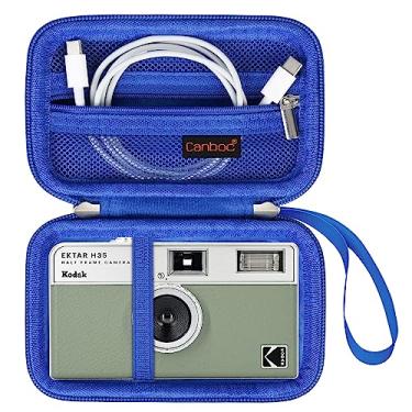 Imagem de Canboc Estojo de viagem para KODAK EKTAR H35 / H35N / M35 / F9 / M38 câmera de filme de meia moldura, bolsa para câmera de apontar e fotografar, bolso de malha com zíper para filme, baterias, cabo