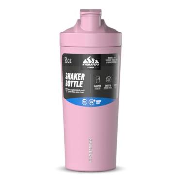 Imagem de Hydrapeak Garrafa coqueteleira isolada de 740 ml, misturador de proteína para academia, aço inoxidável, rosa