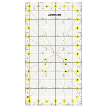 Imagem de AUTOTOOLHOME Régua de colcha de acrílico para facilitar o corte de papel de tecido, 16,5 x 30,5 cm para acolchoado, costura e artesanato