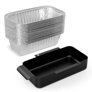 Imagem de MOASKER 9328812P06 Forro de bandeja coletora e G416-0015-W1 G325-5703-W1 para substituição de grelha CharBroil, coletor de gordura com 20 bandejas de graxa para CharBroil Performance 463365021