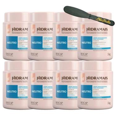 Imagem de 8UN Creme Para Massagem Neutro 1KG Hidramais + Espátula