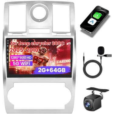 Imagem de Rádio estéreo de carro para Chrysler 300C 2005-2010: [2+64G] [1280 * 800 HD] Substituição de unidade de cabeça de tela sensível ao toque de 9 polegadas com câmera de reserva - Upgrade 5G WiFi sem fio
