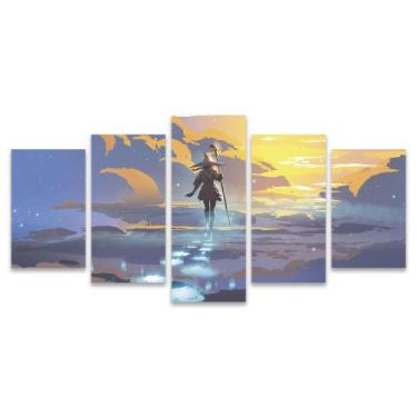 Imagem de Kit Quadros Mosaico Surreal Feiticeira Rpg Céu Teen Nuvens - Deliquadr