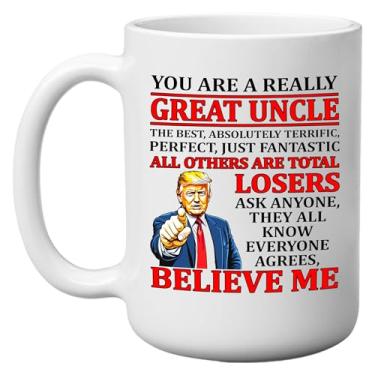Imagem de DAJDC Caneca de café sarcástica engraçada Best Uncle Caneca novidade ótima ideia de presente para ele (tio)