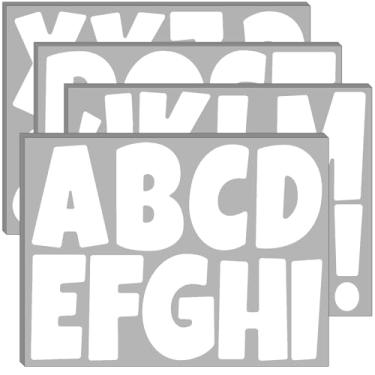 Imagem de Bemeol Conjunto de Letras de Quadro de Avisos 20 Folhas 4" Alfabeto Recortado Letras Cartaz Quadro de Avisos para Exibição Sala de Aula Escola Decoração de Casa (Branco)