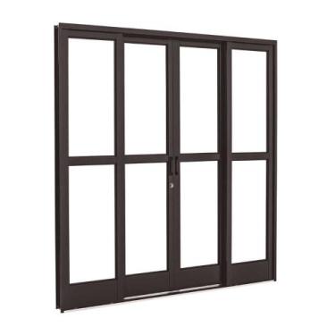Imagem de Porta de Correr com Divisão Central Black em Aço 217 x 200 x 12 cm 4 F